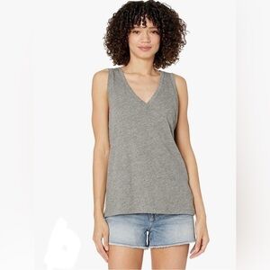 Madewell whisper cotton v neck tank gray